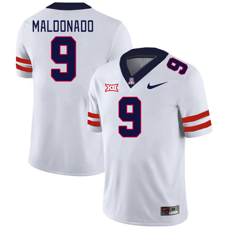 Men #9 Gunner Maldonado Arizona Wildcats Big 12 Conference College Football Jerseys Stitched-White